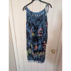 Blue Tie Dye Sundress‎ J & J Fashion Hawaii Coverup Dress Floral